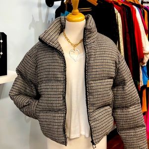 Houndstooth Puffer Jacket
